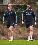 27 February 2023; Tommy O'Brien, left, and Robbie Henshaw during a Leinster rugby squad training session at UCD in Dublin. Photo by Piaras Ó Mídheach/Sportsfile