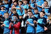 27 February 2023; St Michael’s College supporters during the Bank of Ireland Leinster Rugby Schools Senior Cup Quarter Final match between Clongowes Wood College and St Michael’s College at Energia Park in Dublin. Photo by Giselle O'Donoghue/Sportsfile