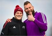 28 February 2023; RG Snyman, right, and Jack O'Donoghue during a Munster rugby squad training session at the University of Limerick in Limerick. Photo by David Fitzgerald/Sportsfile