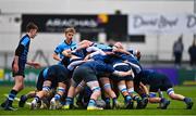 28 February 2023; A general view of a scrum during the Bank of Ireland Leinster Schools Junior Cup Quarter Final match between Castleknock College and St Michael’s College at Energia Park in Dublin. Photo by Ben McShane/Sportsfile
