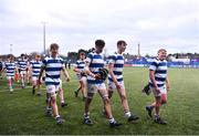28 February 2023; Blackrock College players after the Bank of Ireland Leinster Schools Junior Cup Quarter Final match between St Gerard’s School and Blackrock College at Energia Park in Dublin. Photo by Ben McShane/Sportsfile