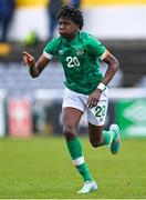 1 March 2023; Jaden Umeh of Republic of Ireland celebrates after scoring his side's third goal during the U15 international friendly match between Republic of Ireland and Wales at the Carlisle Grounds in Bray. Photo by Piaras Ó Mídheach/Sportsfile
