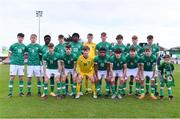 1 March 2023; The Republic of Ireland squad before the U15 international friendly match between Republic of Ireland and Wales at the Carlisle Grounds in Bray. Photo by Piaras Ó Mídheach/Sportsfile