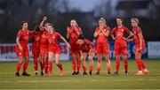 25 February 2023; Shelbourne players react during the penalty shootout of the FAI Women's President's Cup match between Athlone Town and Shelbourne at Athlone Town Stadium in Athlone, Westmeath. Photo by Stephen McCarthy/Sportsfile