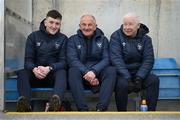 25 February 2023; Shelbourne manager Noel King, centre, with coaches Ciaran King, left, and Joey Malone, right, before the FAI Women's President's Cup match between Athlone Town and Shelbourne at Athlone Town Stadium in Athlone, Westmeath. Photo by Stephen McCarthy/Sportsfile