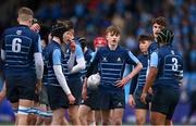 28 February 2023; Castleknock College players, including Hugh Reilly, centre, during the Bank of Ireland Leinster Schools Junior Cup Quarter Final match between Castleknock College v St Michael’s College at Energia Park in Dublin. Photo by Ben McShane/Sportsfile