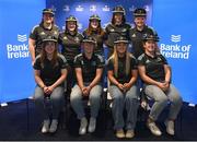 1 March 2023; The Leinster Rugby Women's debutants with their caps during the Leinster Rugby Women's Cap and Jersey presentation at the Bank of Ireland Montrose Branch in Dublin. Photo by Harry Murphy/Sportsfile