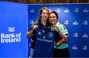 1 March 2023; Emma Murphy is presented with her jersey by head coach Tania Rosser during the Leinster Rugby Women's Cap and Jersey presentation at the Bank of Ireland Montrose Branch in Dublin. Photo by Harry Murphy/Sportsfile