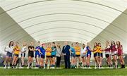 2 March 2023; In attendance at the Yoplait LGFA Higher Education Football Championships Captains Day are, from left, Ciara Carr of University of Limerick, Fáinche Grimes of DCU Dóchas Éireann, Sarah Willis of University of Limerick, Aisling Morrissey of TUS Midwest, Roisin Rodgers of ATU Sligo, Becky Bryant of MTU Kerry, Ciara Byrne of DCU Dóchas Éireann, Mary Kate Lynch of Maynooth University, Yoplait Ireland brand manager Deirdre Lowry, HEC Chairperson Daniel Caldwell, Caoimhe O’Connor of TU Dublin, Anna Rose Kennedy of DCU Dóchas Éireann, Aoife Molloy of University of Limerick, Lauren Martin of ATU Donegal, Geri Rose O’Connor of DCU Dóchas Éireann, Katie Carragher of DCU Dóchas Éireann, Eva Lankford of University of Galway, Sarah Duffy of University of Galway, and Cathy Hogan of University of Galway, at the Connacht GAA Centre of Excellence in Bekan, Mayo. Photo by Seb Daly/Sportsfile