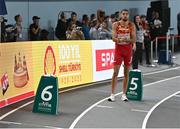 2 March 2023; Lane 6 is seen empty after Mark English of Ireland pulled out of competing in the men's 800m heats during Day 0 of the European Indoor Athletics Championships at Ataköy Athletics Arena in Istanbul, Türkiye. Photo by Sam Barnes/Sportsfile