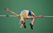 2 March 2023; Yuliia Levchenko of Ukraine competes in the women's high jump qualification round during Day 0 of the European Indoor Athletics Championships at Ataköy Athletics Arena in Istanbul, Türkiye. Photo by Sam Barnes/Sportsfile