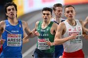 2 March 2023; Andrew Coscoran of Ireland, second left, competing in the men's 1500m heats during Day 0 of the European Indoor Athletics Championships at Ataköy Athletics Arena in Istanbul, Türkiye. Photo by Sam Barnes/Sportsfile