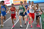 2 March 2023; Andrew Coscoran of Ireland, third left, competing in the men's 1500m heats during Day 0 of the European Indoor Athletics Championships at Ataköy Athletics Arena in Istanbul, Türkiye. Photo by Sam Barnes/Sportsfile