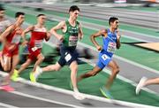 2 March 2023; Luke McCann of Ireland, centre, competing in the men's 1500m heats during Day 0 of the European Indoor Athletics Championships at Ataköy Athletics Arena in Istanbul, Türkiye. Photo by Sam Barnes/Sportsfile