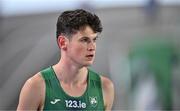 2 March 2023; Luke McCann of Ireland before competing in the men's 1500m heats during Day 0 of the European Indoor Athletics Championships at Ataköy Athletics Arena in Istanbul, Türkiye. Photo by Sam Barnes/Sportsfile