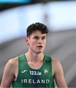 2 March 2023; Luke McCann of Ireland before competing in the men's 1500m heats during Day 0 of the European Indoor Athletics Championships at Ataköy Athletics Arena in Istanbul, Türkiye. Photo by Sam Barnes/Sportsfile