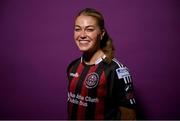 2 March 2023; Sarah Rowe poses for a portrait during a Bohemians squad portrait session at DCU Sports Complex in Dublin. Photo by David Fitzgerald/Sportsfile