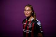 2 March 2023; Sarah Rowe poses for a portrait during a Bohemians squad portrait session at DCU Sports Complex in Dublin. Photo by David Fitzgerald/Sportsfile