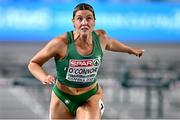 3 March 2023; Kate O'Connor of Ireland competes in the 60m hurdles event in the women's Pentathlon during Day 1 of the European Indoor Athletics Championships at Ataköy Athletics Arena in Istanbul, Türkiye. Photo by Sam Barnes/Sportsfile