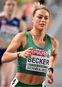 3 March 2023; Sophie Becker of Ireland on her way to finishing third in the women's 400m Round 1 heat during Day 1 of the European Indoor Athletics Championships at Ataköy Athletics Arena in Istanbul, Türkiye. Photo by Sam Barnes/Sportsfile