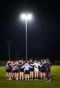 2 March 2023; TUS Midlands players huddle before the Electric Ireland Higher Education GAA Freshers Football 2 Final match between South East Technological University Carlow and Technological University of the Shannon: Midlands at South East Technological University Sports Complex in Carlow. Photo by Stephen McCarthy/Sportsfile