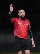 2 March 2023; Referee Stephen Fagan during the Electric Ireland Higher Education GAA Freshers Football 2 Final match between South East Technological University Carlow and Technological University of the Shannon: Midlands at South East Technological University Sports Complex in Carlow. Photo by Stephen McCarthy/Sportsfile