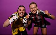 2 March 2023; Rachael Kelly, left, and Lynn Craven during a Bohemians squad portrait session at DCU Sports Complex in Dublin. Photo by David Fitzgerald/Sportsfile
