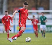 1 March 2023; Luis Gardner of Wales during the U15 international friendly match between Republic of Ireland and Wales at the Carlisle Grounds in Bray. Photo by Piaras Ó Mídheach/Sportsfile