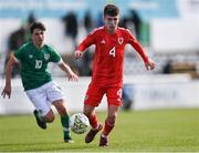 1 March 2023; Harrison Pugh of Wales gets away from Ramon Martos of Republic of Ireland during the U15 international friendly match between Republic of Ireland and Wales at the Carlisle Grounds in Bray. Photo by Piaras Ó Mídheach/Sportsfile