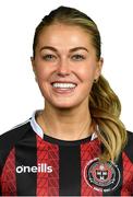 2 March 2023; Sarah Rowe poses for a portrait during a Bohemians squad portrait session at DCU Sports Complex in Dublin. Photo by Tyler Miller/Sportsfile