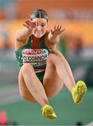 3 March 2023; Kate O'Connor of Ireland comptes in the Long Jump event in the women's Pentathlon during Day 1 of the European Indoor Athletics Championships at Ataköy Athletics Arena in Istanbul, Türkiye. Photo by Sam Barnes/Sportsfile