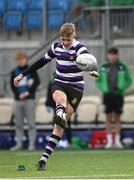 3 March 2023; Geoff O'Sullivan of Terenure College kicks a conversion during the Bank of Ireland Leinster Schools Junior Cup Quarter-Final match between Terenure College and Gonzaga College at Energia Park in Dublin. Photo by Harry Murphy/Sportsfile