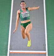 3 March 2023; Kate O'Connor of Ireland competes in the Long Jump event of the Women's Pentathlon during Day 1 of the European Indoor Athletics Championships at Ataköy Athletics Arena in Istanbul, Türkiye. Photo by Sam Barnes/Sportsfile