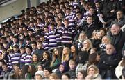 3 March 2023; Terenure College supporters look on during the Bank of Ireland Leinster Schools Junior Cup Quarter-Final match between Terenure College and Gonzaga College at Energia Park in Dublin. Photo by Giselle O'Donoghue/Sportsfile
