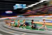 3 March 2023; Konstanze Klosterhalfen of Germany, third from left, competing in the Women's 3000m final during Day 1 of the European Indoor Athletics Championships at Ataköy Athletics Arena in Istanbul, Türkiye. Photo by Sam Barnes/Sportsfile