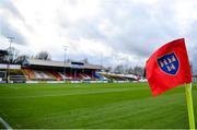 3 March 2023; A general view of a corner flag before the SSE Airtricity Men's Premier Division match between Shelbourne and Bohemians at Tolka Park in Dublin. Photo by Tyler Miller/Sportsfile