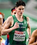 3 March 2023; Luke McCann of Ireland, competes in the men's 1500m during the during Day 1 of the European Indoor Athletics Championships at Ataköy Athletics Arena in Istanbul, Türkiye. Photo by Sam Barnes/Sportsfile