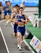3 March 2023; Jakob Ingebrigtsen of Norway on his way to winning the Men's 1500m Final during Day 1 of the European Indoor Athletics Championships at Ataköy Athletics Arena in Istanbul, Türkiye. Photo by Sam Barnes/Sportsfile