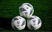 3 March 2023; A general view of Galway United footballs before the SSE Airtricity Men's First Division match between Waterford and Galway United at RSC in Waterford. Photo by Stephen Marken/Sportsfile