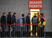 3 March 2023; Shelbourne supporters await entry into Tolka Park before the SSE Airtricity Men's Premier Division match between Shelbourne and Bohemians at Tolka Park in Dublin. Photo by Tyler Miller/Sportsfile