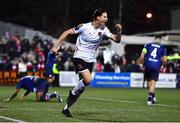 3 March 2023; Louis Annesley of Dundalk celebrates after scoring his side's second goal during the SSE Airtricity Men's Premier Division match between Dundalk and St Patrick's Athletic at Oriel Park in Dundalk, Louth. Photo by Ben McShane/Sportsfile