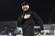 3 March 2023; Dundalk head coach Stephen O'Donnell celebrates after the SSE Airtricity Men's Premier Division match between Dundalk and St Patrick's Athletic at Oriel Park in Dundalk, Louth. Photo by Ben McShane/Sportsfile