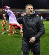 3 March 2023; Shelbourne manager Damien Duff after his side's victory in the SSE Airtricity Men's Premier Division match between Shelbourne and Bohemians at Tolka Park in Dublin. Photo by Tyler Miller/Sportsfile