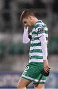 3 March 2023; Sean Gannon of Shamrock Rovers after his side's defeat in the SSE Airtricity Men's Premier Division match between Shamrock Rovers and Derry City at Tallaght Stadium in Dublin. Photo by Seb Daly/Sportsfile