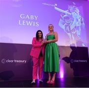 3 March 2023; Megan O’Leary presents the Arachas Super Series Women's Player of the Year Award to Gaby Lewis during the 2023 Irish Cricket Awards at The Marker Hotel in Dublin. Photo by Matt Browne/Sportsfile