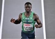 4 March 2023; Israel Olatunde of Ireland after competing in the men's 60m heats during Day 2 of the European Indoor Athletics Championships at Ataköy Athletics Arena in Istanbul, Türkiye. Photo by Sam Barnes/Sportsfile