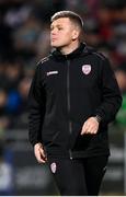 3 March 2023; Derry City first team coach Conor Loughrey during the SSE Airtricity Men's Premier Division match between Shamrock Rovers and Derry City at Tallaght Stadium in Dublin. Photo by Stephen McCarthy/Sportsfile
