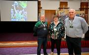 4 March 2023; Meath chairperson Colm McManus, left, with Meath delegates Patricia Mead and Feargal Harney during the LGFA 2023 Annual Congress at Knightsbrook Hotel in Trim, Meath. Photo by Brendan Moran/Sportsfile