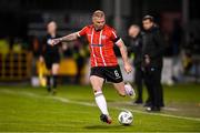 3 March 2023; Mark Connolly of Derry City during the SSE Airtricity Men's Premier Division match between Shamrock Rovers and Derry City at Tallaght Stadium in Dublin. Photo by Stephen McCarthy/Sportsfile