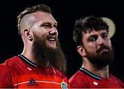 3 March 2023; RG Snyman, left, and Jean Kleyn of Munster after the United Rugby Championship match between Munster and Scarlets at Musgrave Park in Cork. Photo by Tom Beary/Sportsfile
